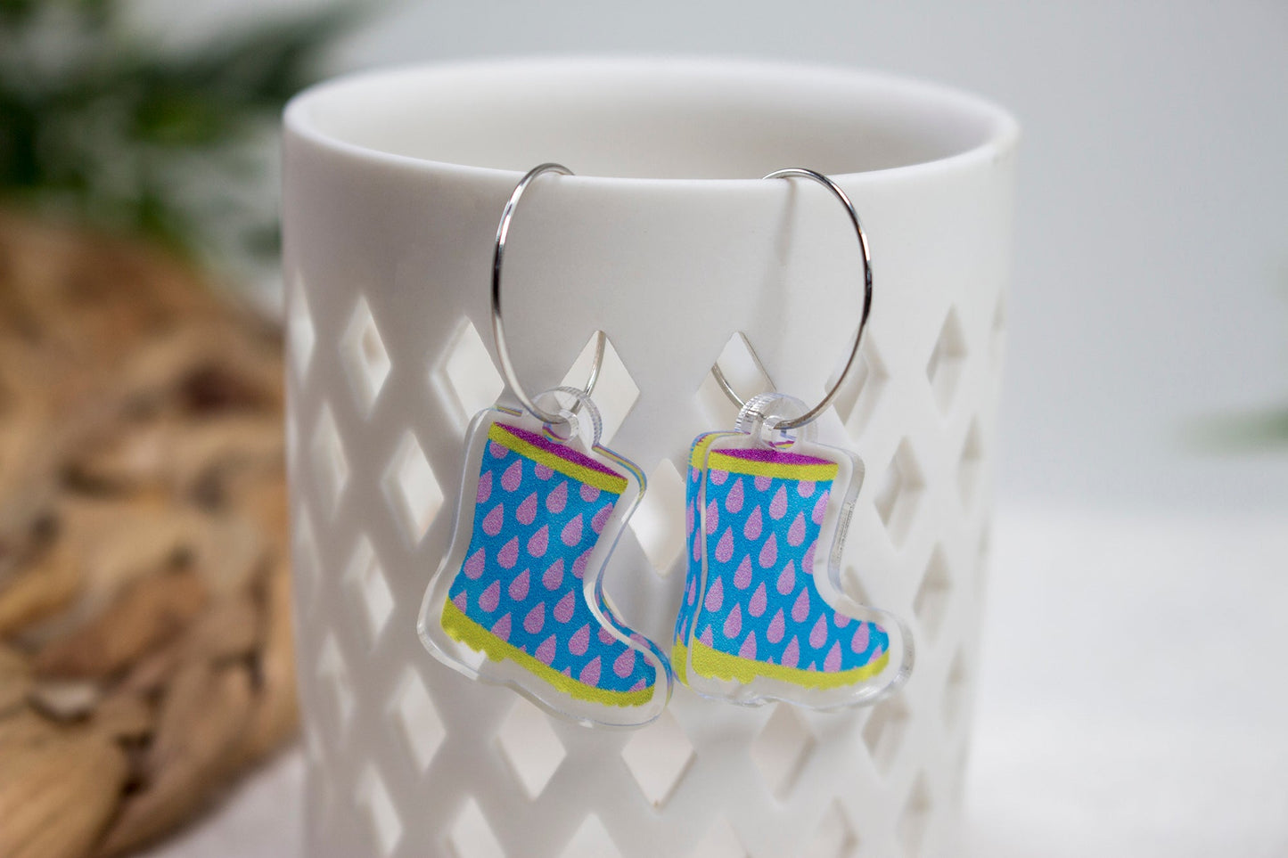 Blue Rainboots Earrings