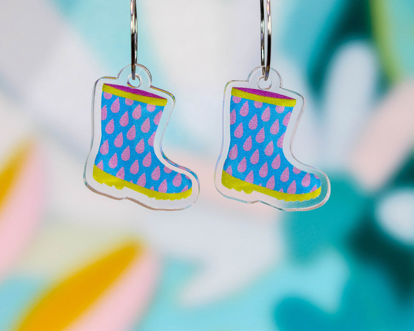 Blue Rainboots Earrings