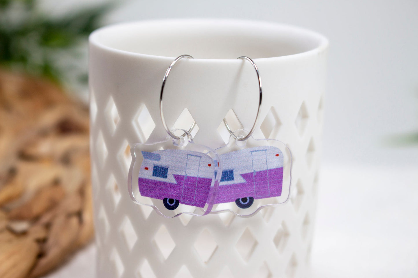Purple Campers Earrings