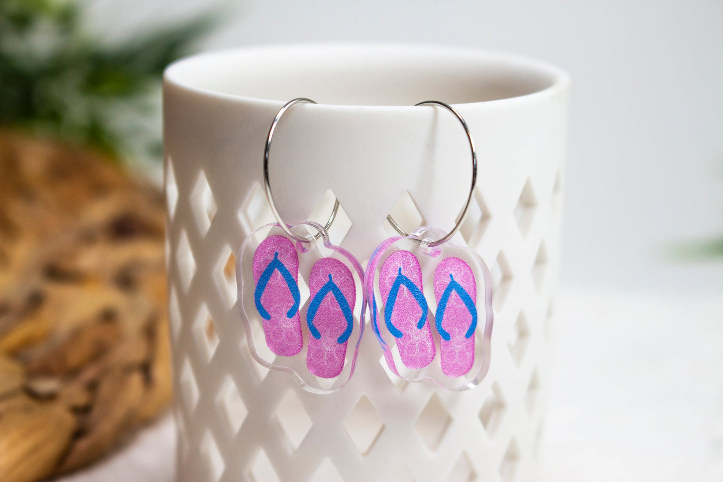 Pink Flip Flops Earrings