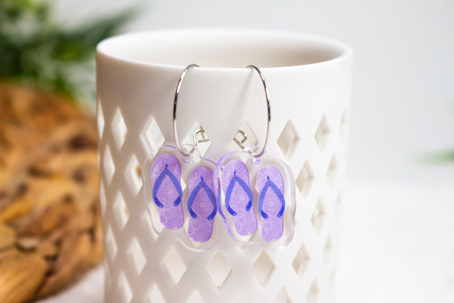 Purple Flip Flops Earrings