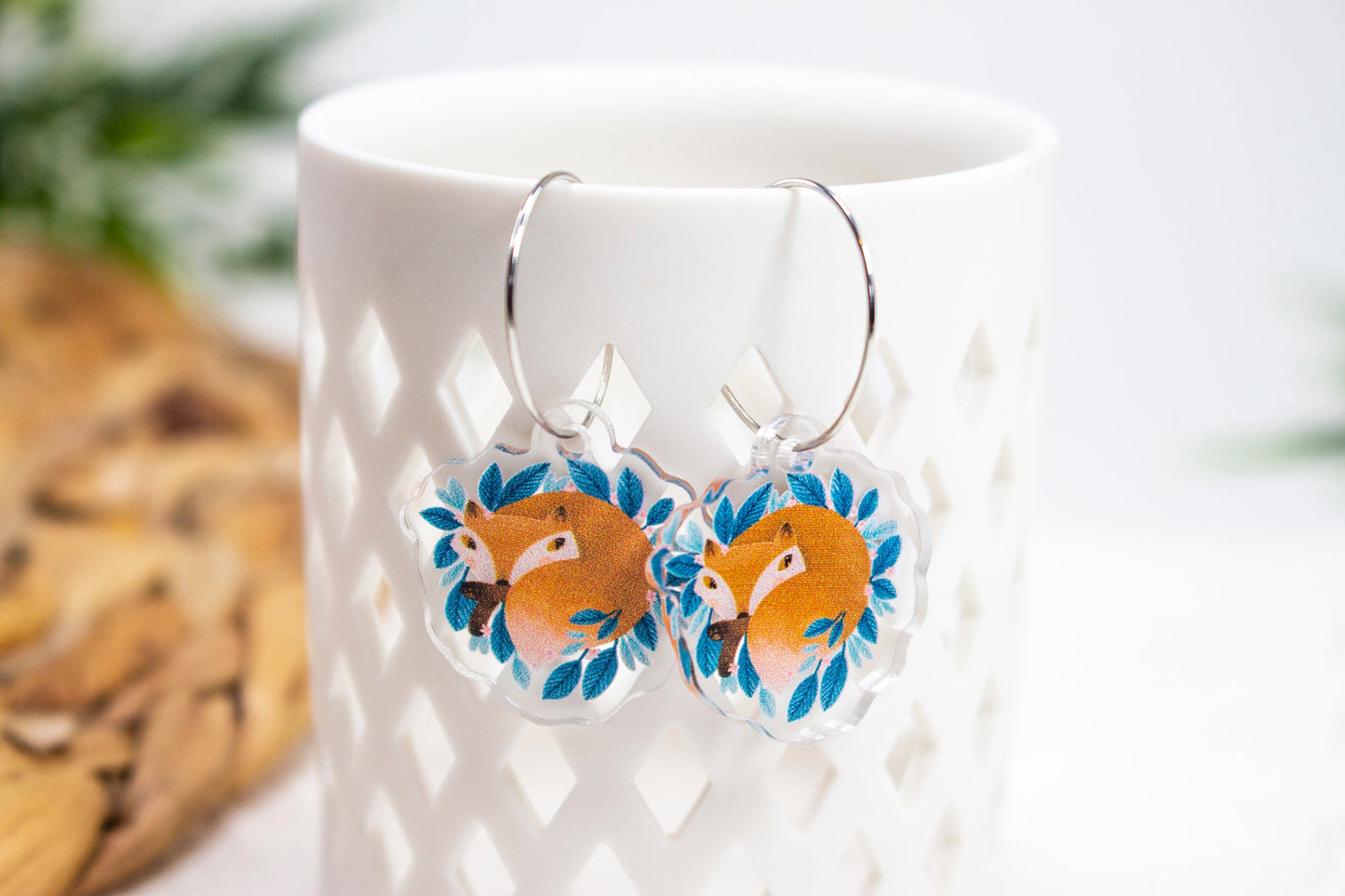 Fox in a Den Earrings