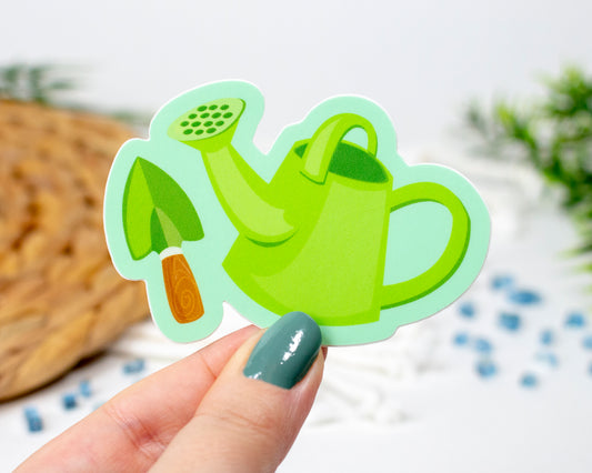 Watering Can Garden Tools Sticker 3x2.4 inch