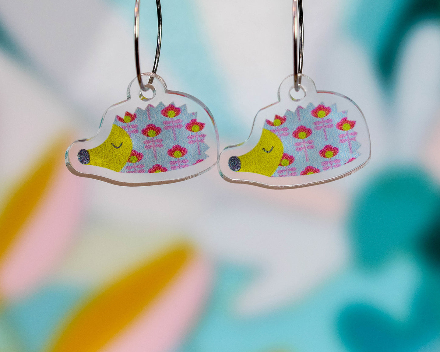Blue Hedgehog Earrings