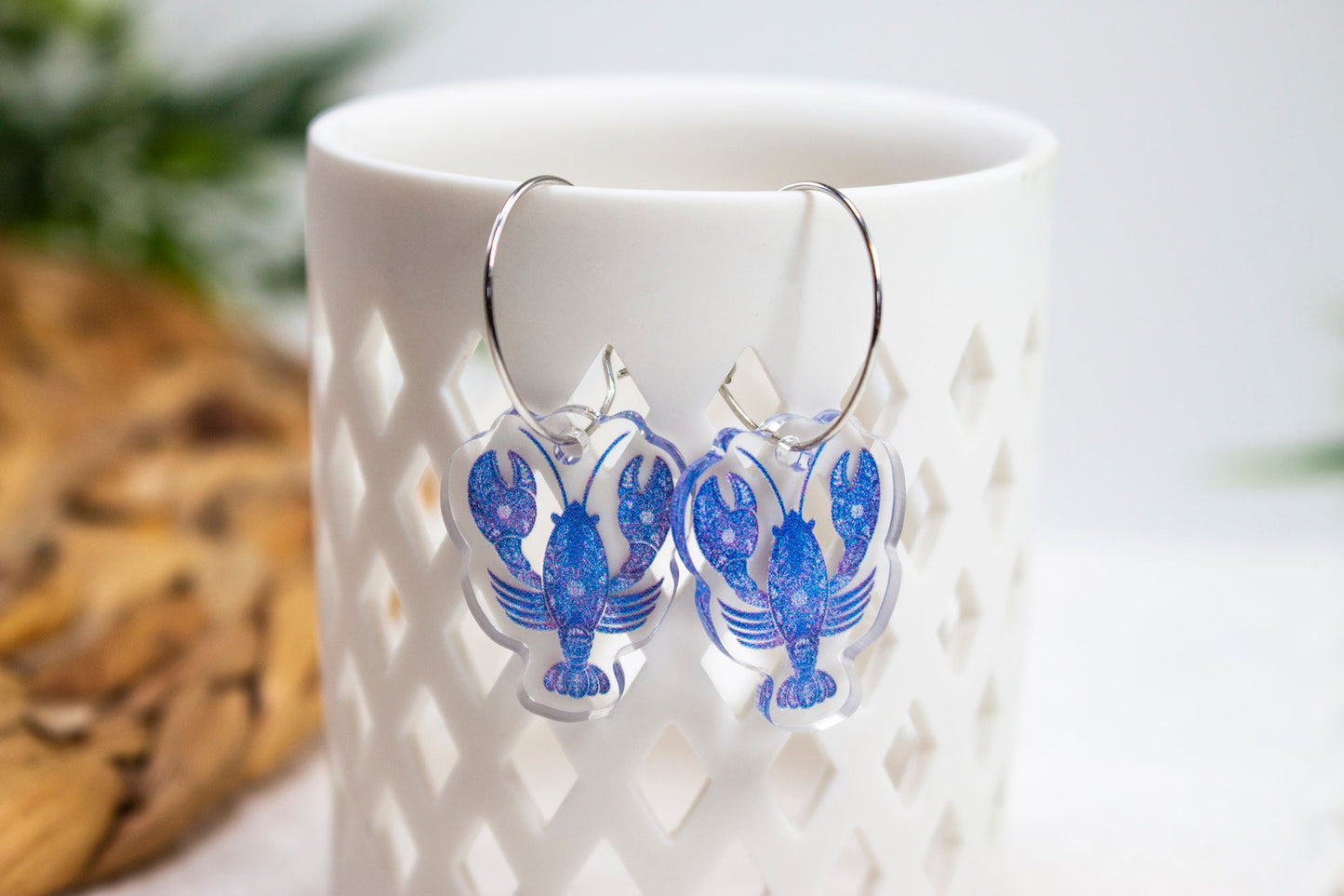 Lucky Blue Lobster Earrings