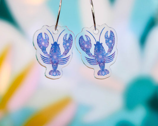 Lucky Blue Lobster Earrings