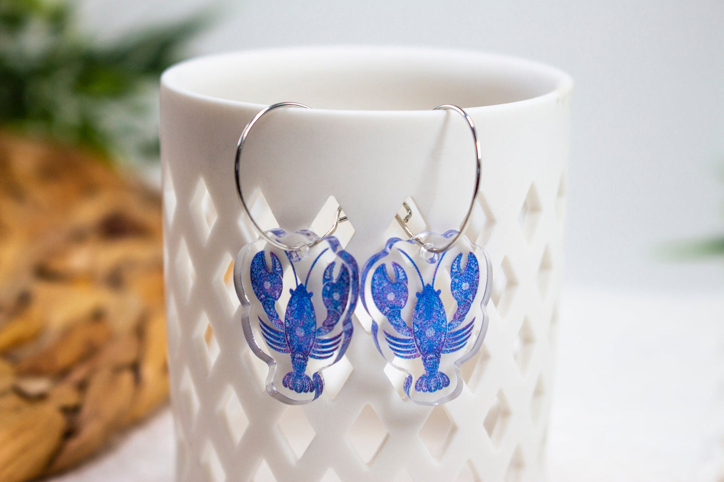 Lucky Blue Lobster Earrings