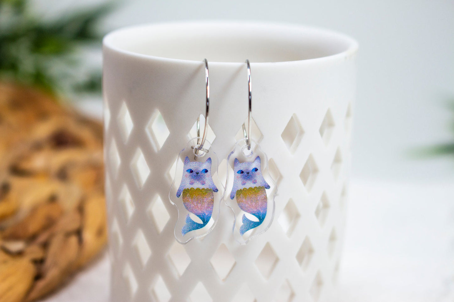 Mercat Mermaid Cat Earrings