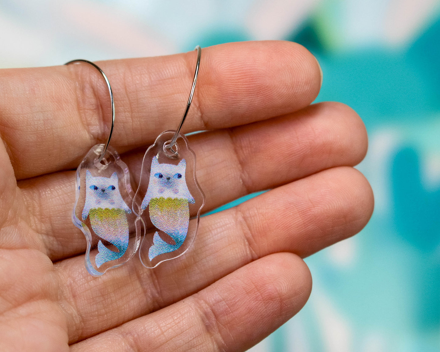 Mercat Mermaid Cat Earrings