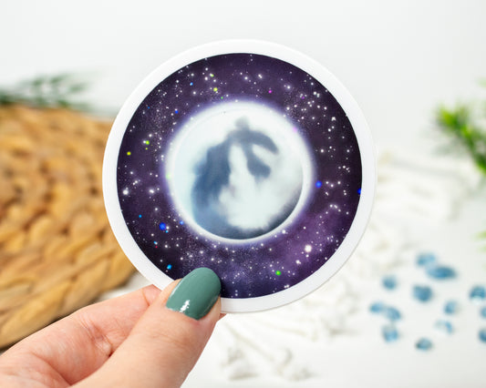 The Moon Space Celestial Sticker 3" x 3"