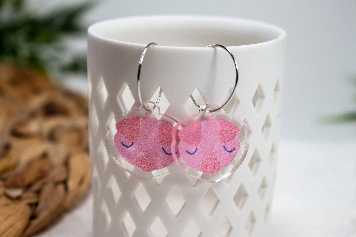 Pink Pig Earrings