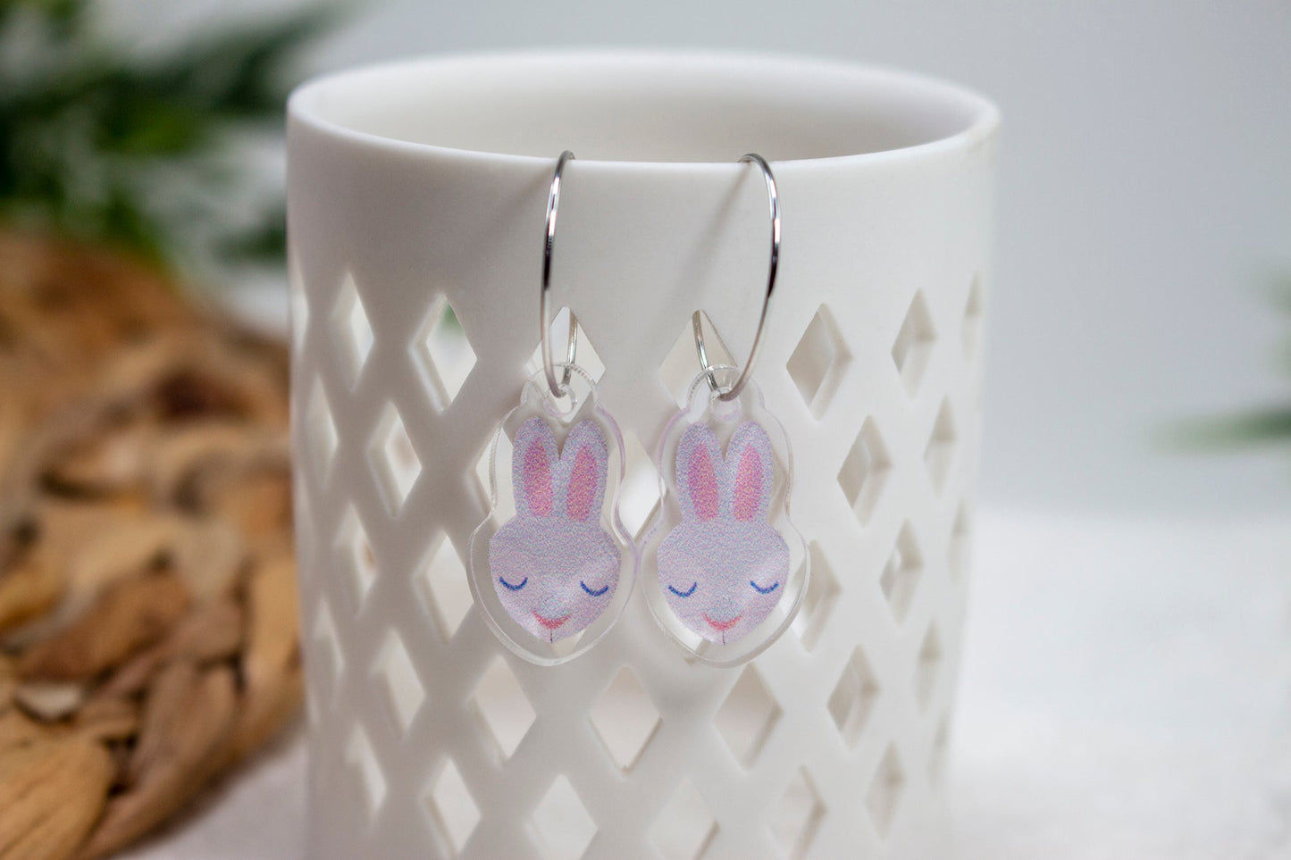 Grey Rabbit Earrings