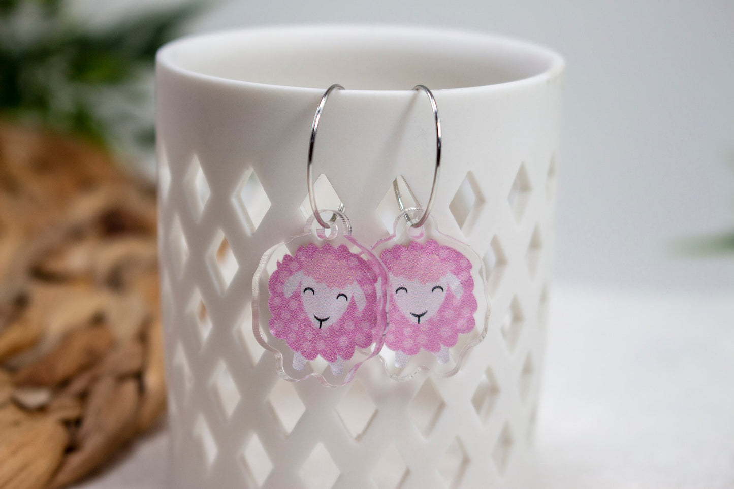 Pink Sheep Earrings