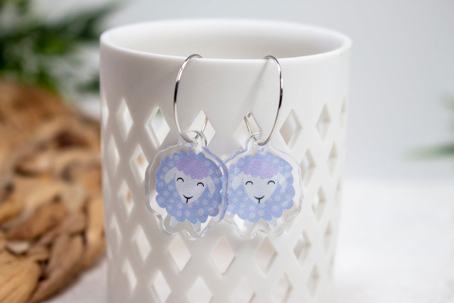 Purple Sheep Earrings