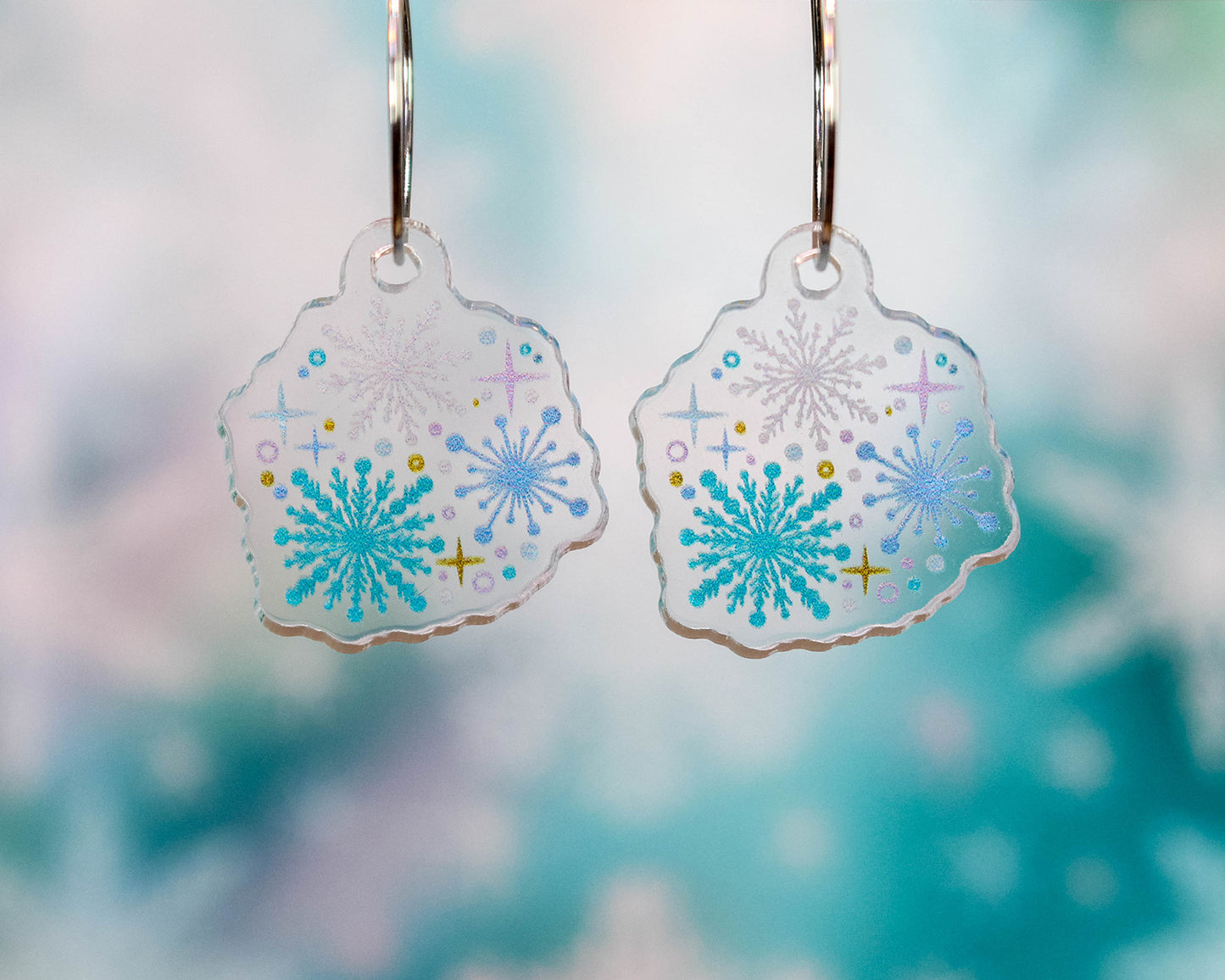 Falling Snowflakes Winter Earrings