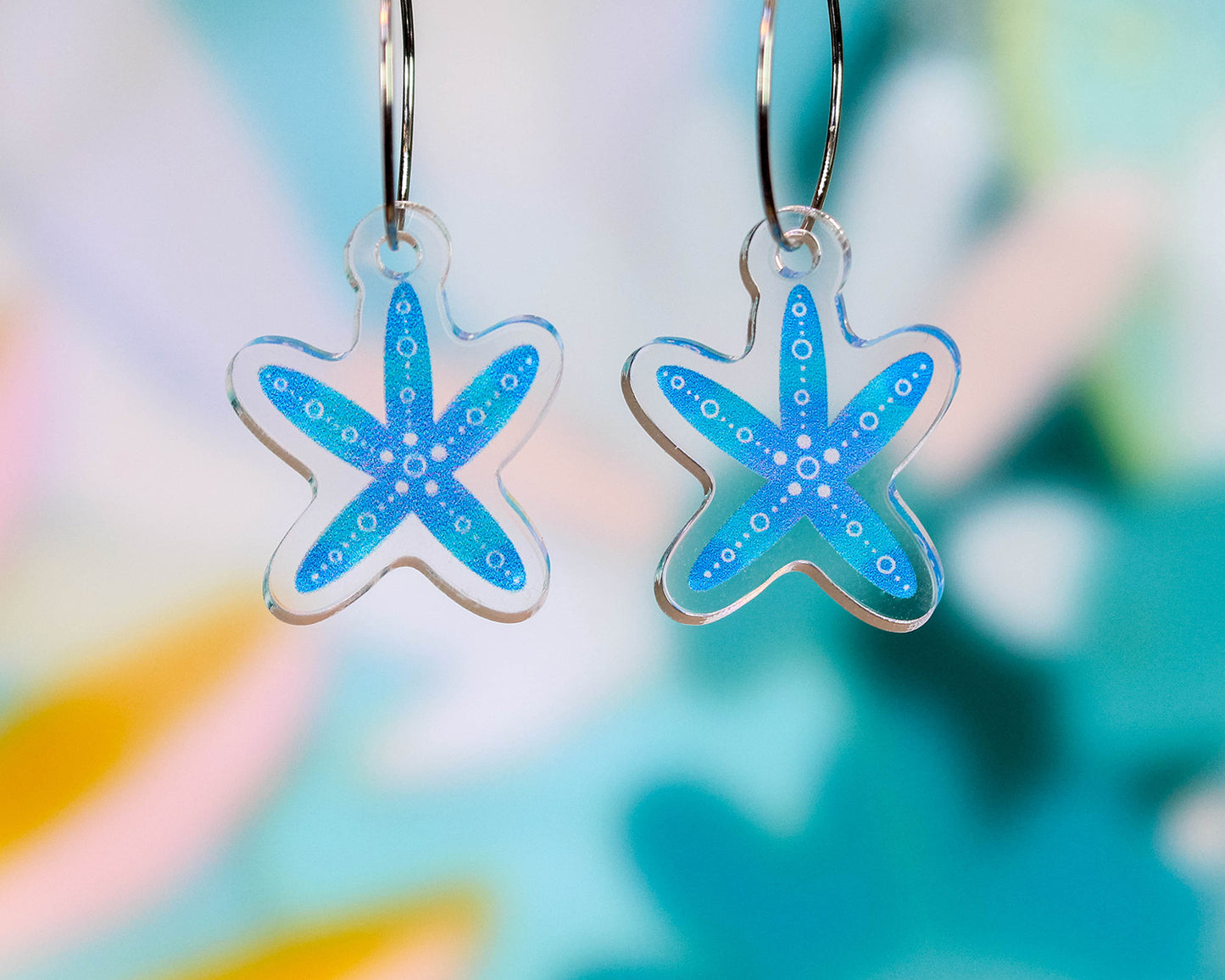Blue Starfish Earrings