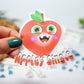 Clear Appley Single Cute Apple Sticker 2.95" x 3"