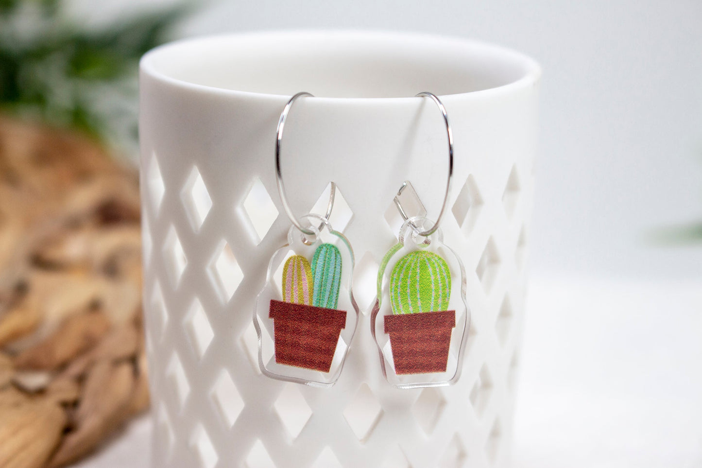 Cactus Pots Mismatched Earrings