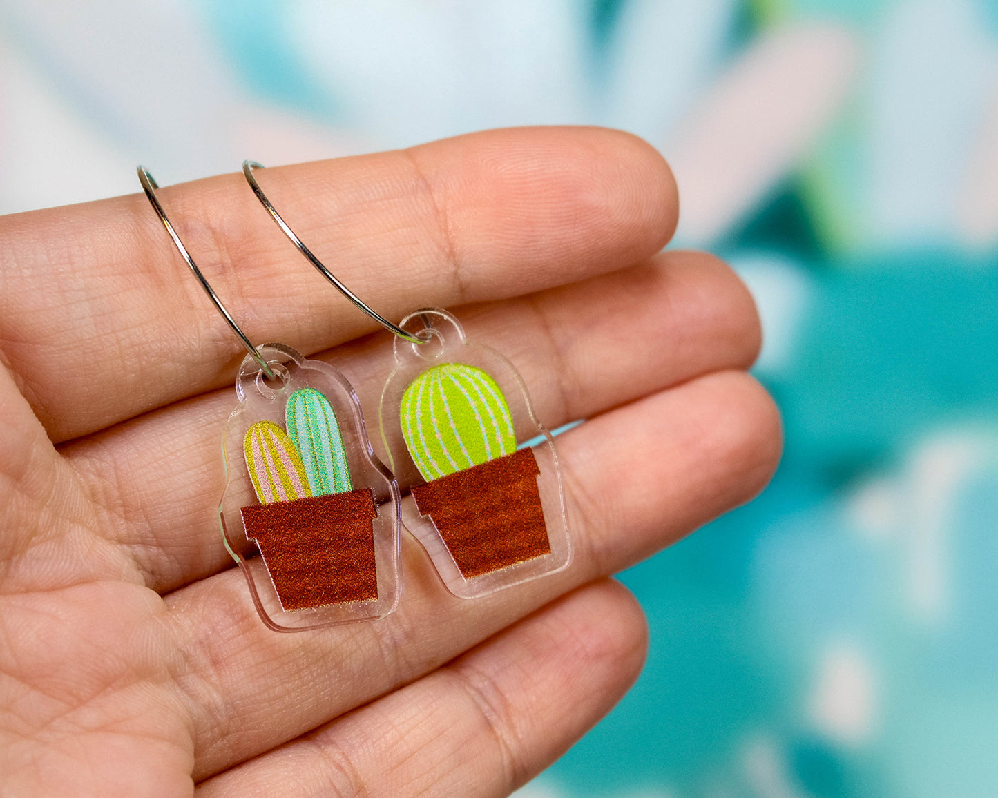 Cactus Pots Mismatched Earrings