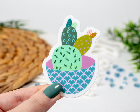 Cactus Plant Pot Sticker 2.2x3 inch