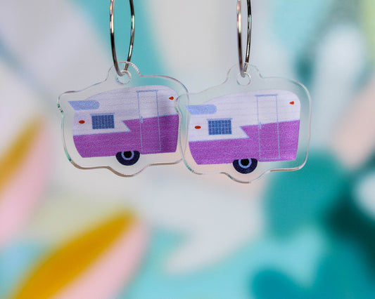 Purple Campers Earrings