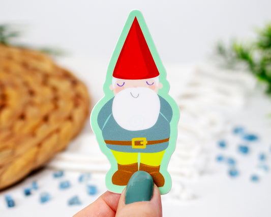 Garden Gnome Vinyl Sticker 1.6x3 inch