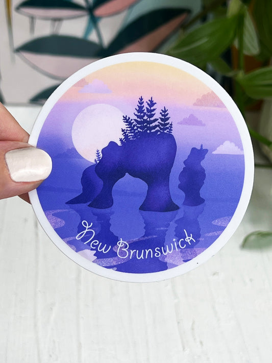 Hopewell Rocks New Brunswick Sticker 3x3 inch English