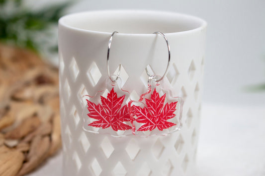 Red Maple Leaf Earrings