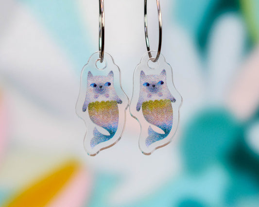 Mercat Mermaid Cat Earrings