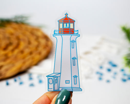 Clear Peggy's Cove Lighthouse Sticker 1.47" x 3"