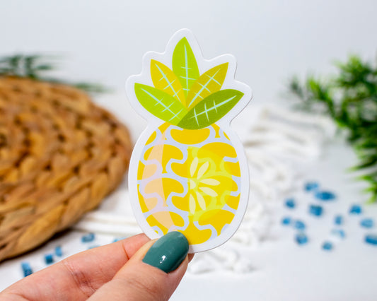 Pineapple Vinyl Fruit Sticker 1.7 x 3 inch