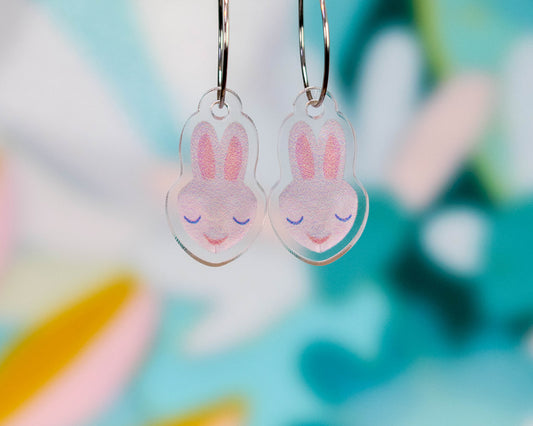 Grey Rabbit Earrings