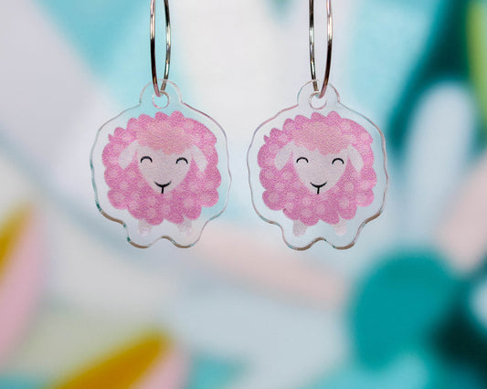 Pink Sheep Earrings