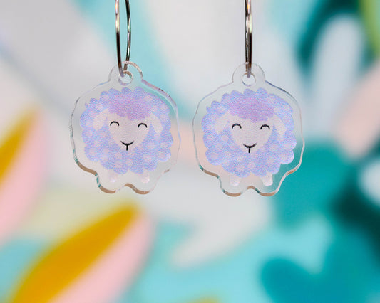 Purple Sheep Earrings