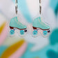 Aqua Retro Roller Skate Derby Earrings