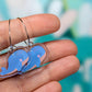 Blue Grey Sleepy Whale Earrings