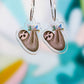 Hanging Three-Toed Sloth Earrings