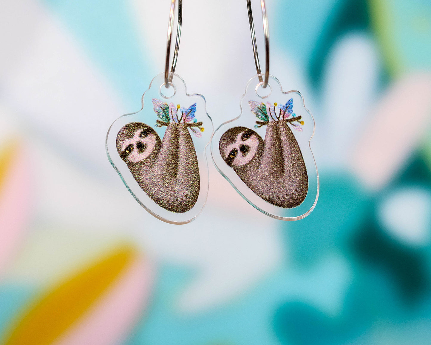 Hanging Three-Toed Sloth Earrings