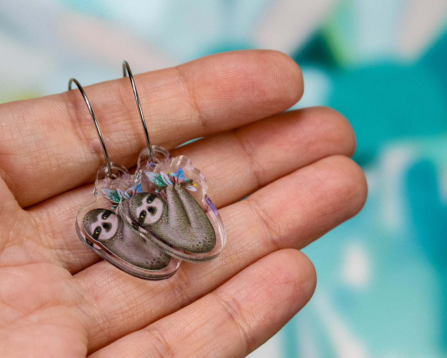 Hanging Three-Toed Sloth Earrings