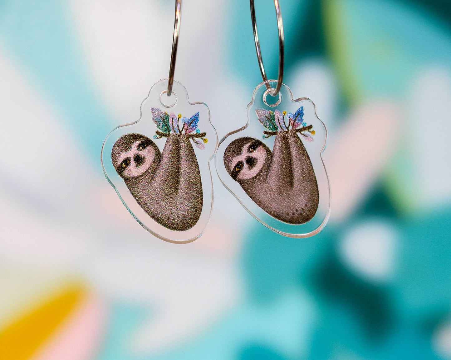 Hanging Three-Toed Sloth Earrings